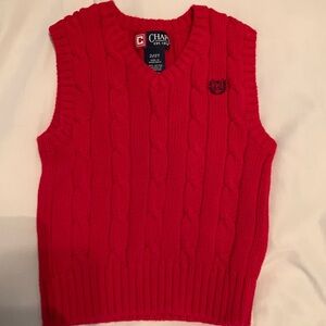Chap’s Boys 2T Red Cable Knit Sweater Vest